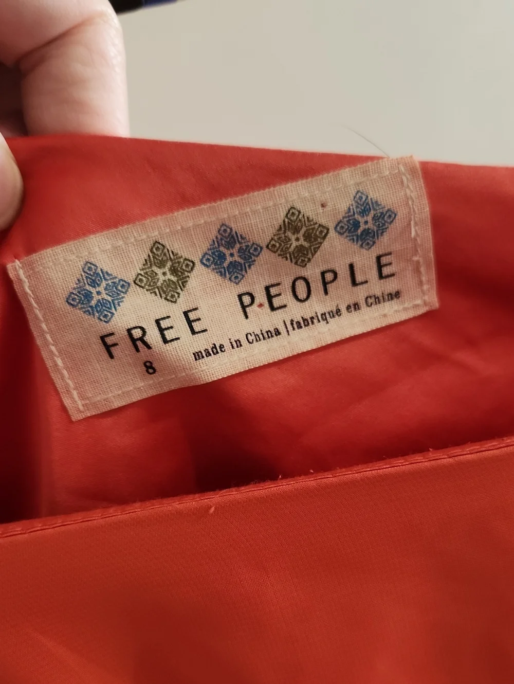 Vintage Free People Coral-Red Mini Blouse Sz 8